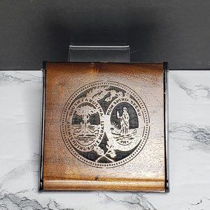 Wood South Carolina Post It Note Holder Vintage